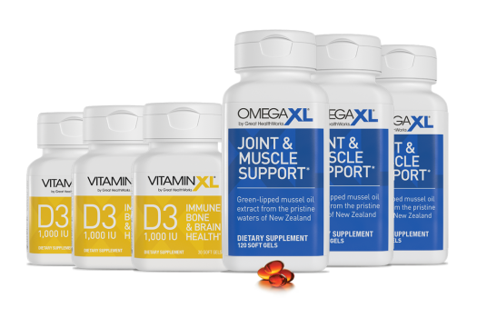 OmegaXL 120ct 3x Supply & 3 Free VD3 1000IU Single Order