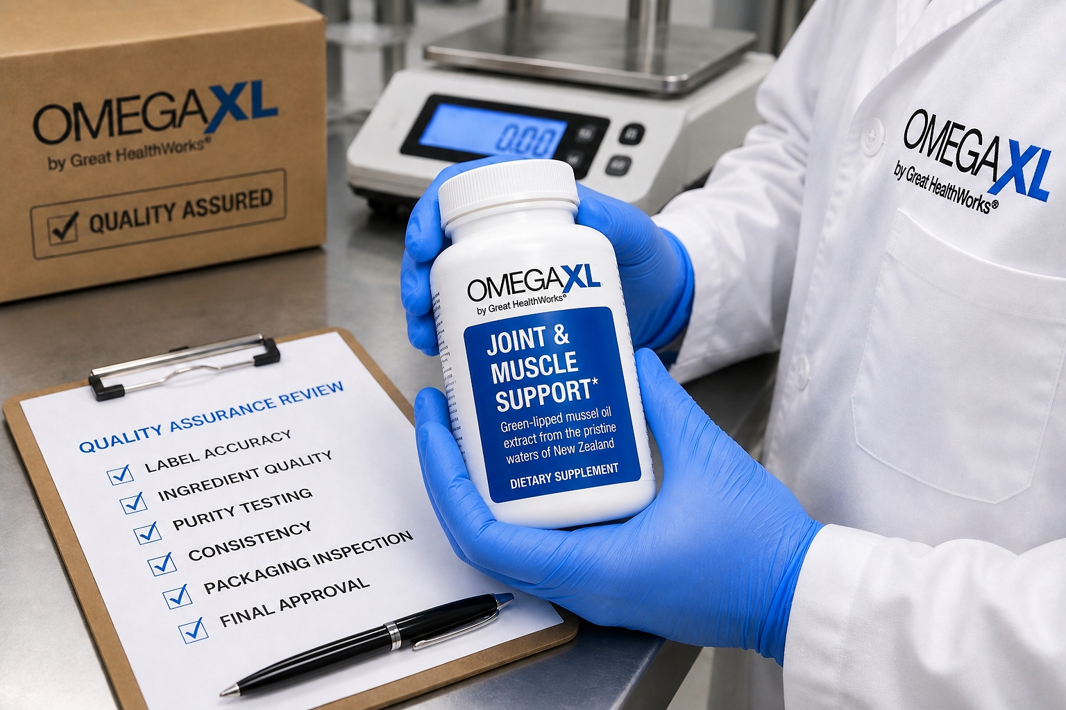 OmegaXL products being reviewed for quality assurance